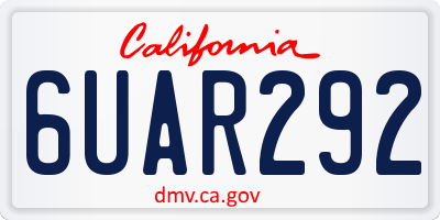 CA license plate 6UAR292