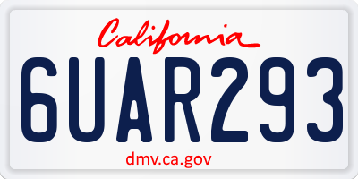 CA license plate 6UAR293