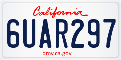 CA license plate 6UAR297
