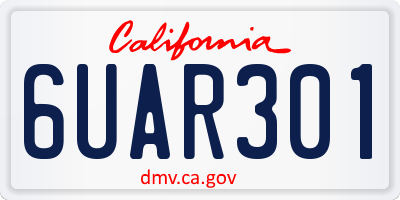 CA license plate 6UAR301