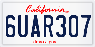 CA license plate 6UAR307