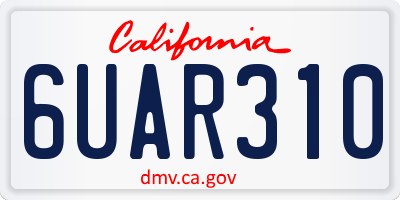 CA license plate 6UAR310