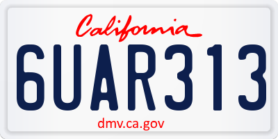 CA license plate 6UAR313