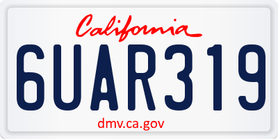 CA license plate 6UAR319