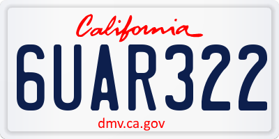 CA license plate 6UAR322