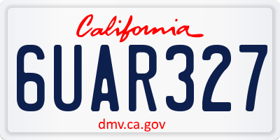 CA license plate 6UAR327