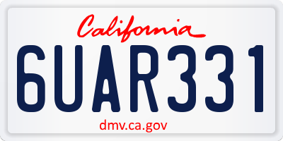 CA license plate 6UAR331