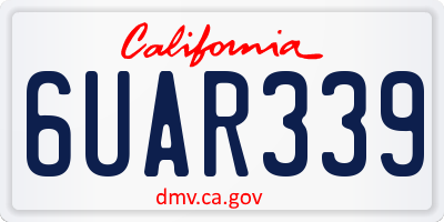CA license plate 6UAR339