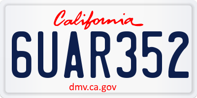 CA license plate 6UAR352