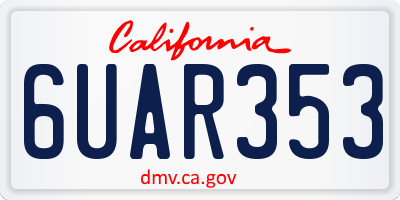 CA license plate 6UAR353