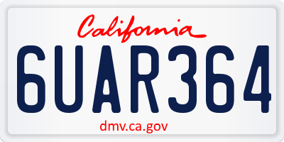 CA license plate 6UAR364