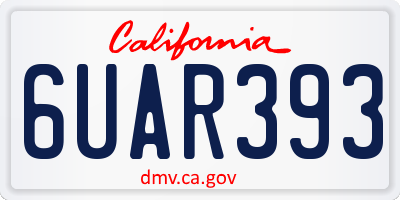 CA license plate 6UAR393