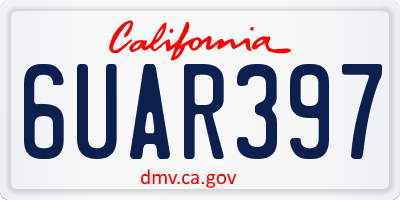 CA license plate 6UAR397