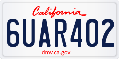 CA license plate 6UAR402