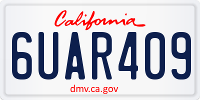 CA license plate 6UAR409