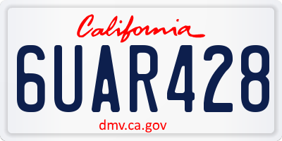 CA license plate 6UAR428