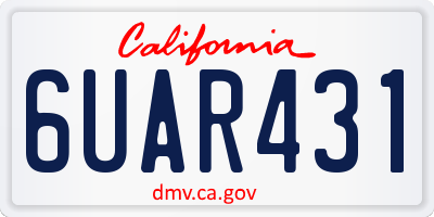 CA license plate 6UAR431
