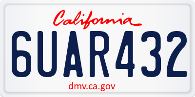 CA license plate 6UAR432