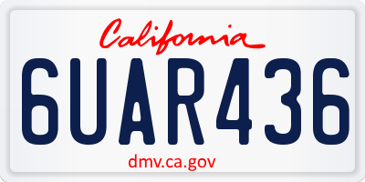 CA license plate 6UAR436