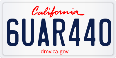 CA license plate 6UAR440