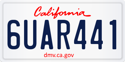 CA license plate 6UAR441