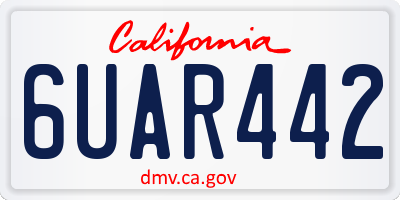 CA license plate 6UAR442