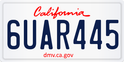 CA license plate 6UAR445