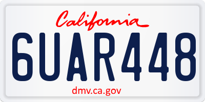 CA license plate 6UAR448