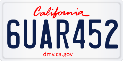 CA license plate 6UAR452