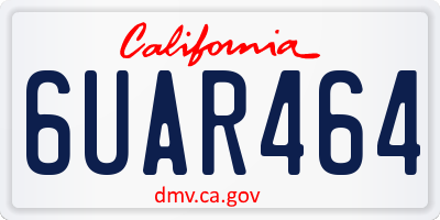 CA license plate 6UAR464