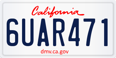 CA license plate 6UAR471