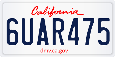 CA license plate 6UAR475