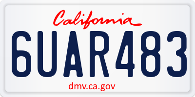 CA license plate 6UAR483
