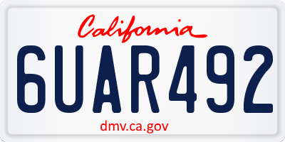 CA license plate 6UAR492