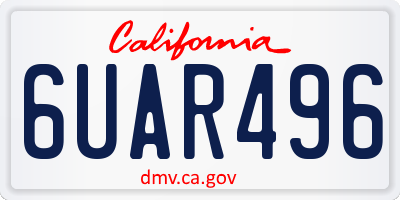 CA license plate 6UAR496