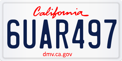 CA license plate 6UAR497