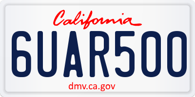 CA license plate 6UAR500