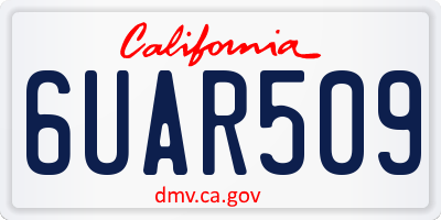 CA license plate 6UAR509