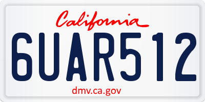 CA license plate 6UAR512