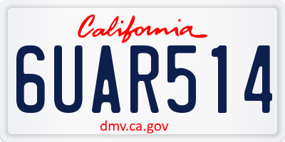 CA license plate 6UAR514