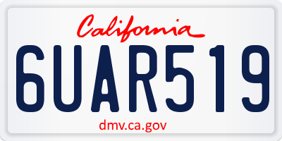 CA license plate 6UAR519