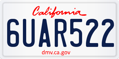 CA license plate 6UAR522