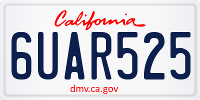 CA license plate 6UAR525