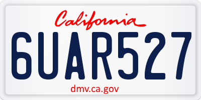 CA license plate 6UAR527