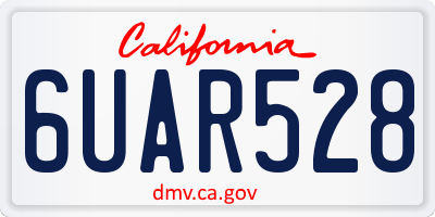 CA license plate 6UAR528