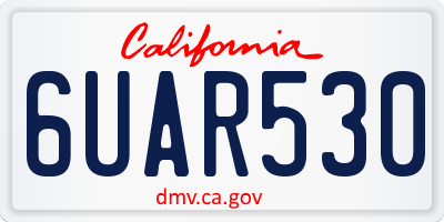 CA license plate 6UAR530