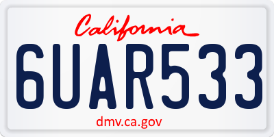 CA license plate 6UAR533