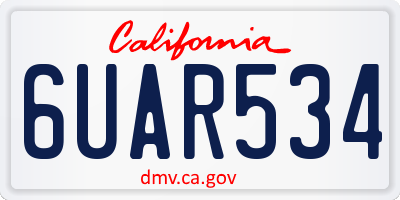 CA license plate 6UAR534