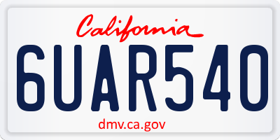 CA license plate 6UAR540