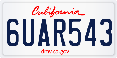 CA license plate 6UAR543